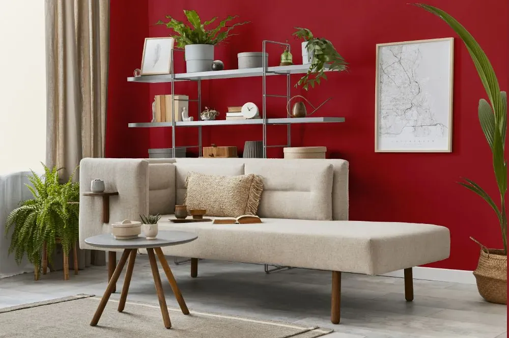 Benjamin Moore Lyons Red living room