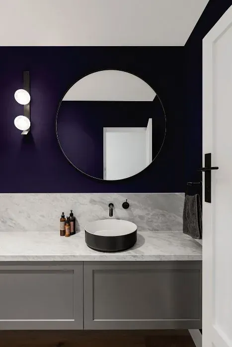 Benjamin Moore Majestic Violet minimalist bathroom