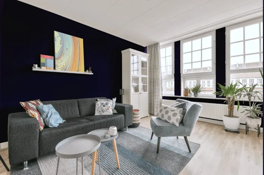Benjamin Moore Majestic Violet living room walls