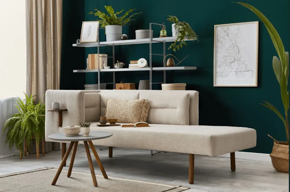 Benjamin Moore Mallard Green living room