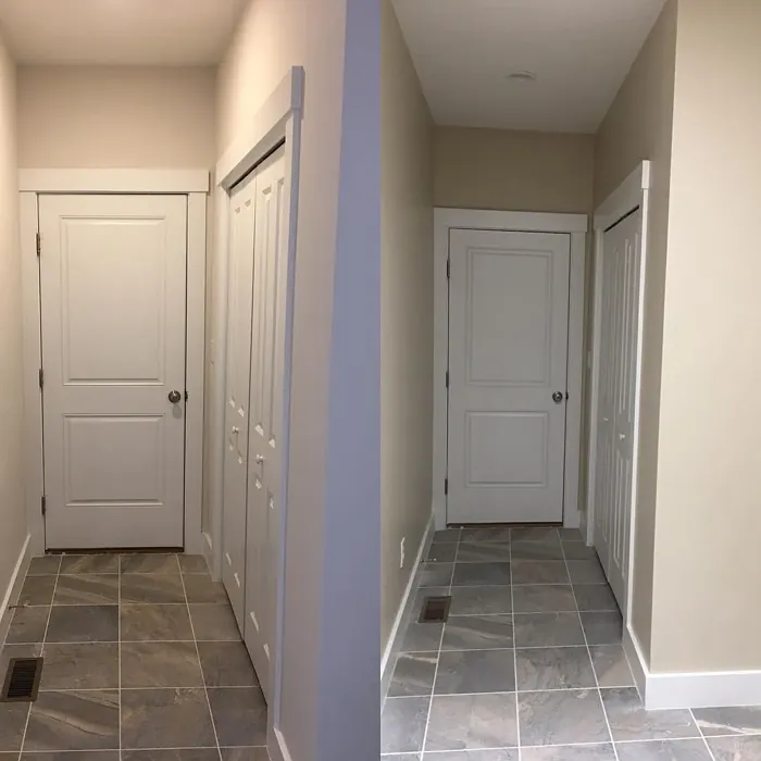 Benjamin Moore Manchester Tan hallway makeover