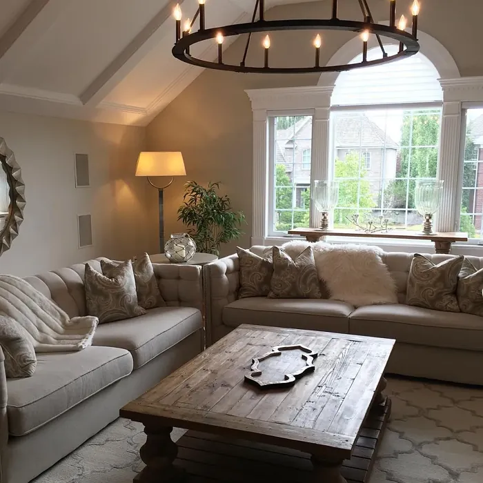 Benjamin Moore Manchester Tan living room interior