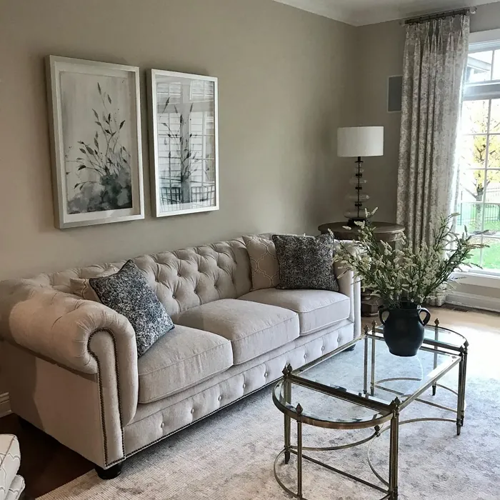 Benjamin Moore Manchester Tan living room 