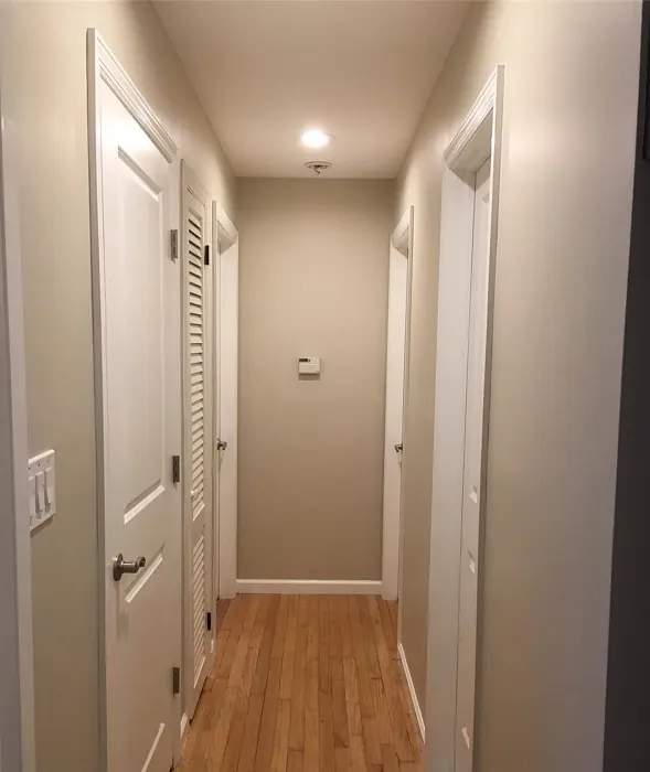 Benjamin Moore Manchester Tan hallway 