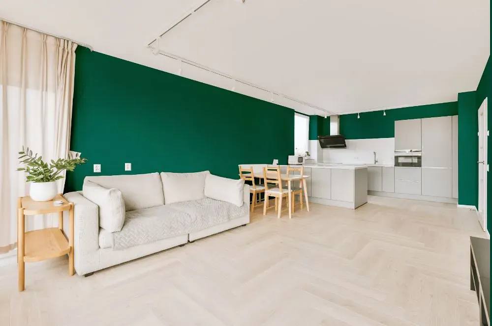 Benjamin Moore Manor Green living room interior