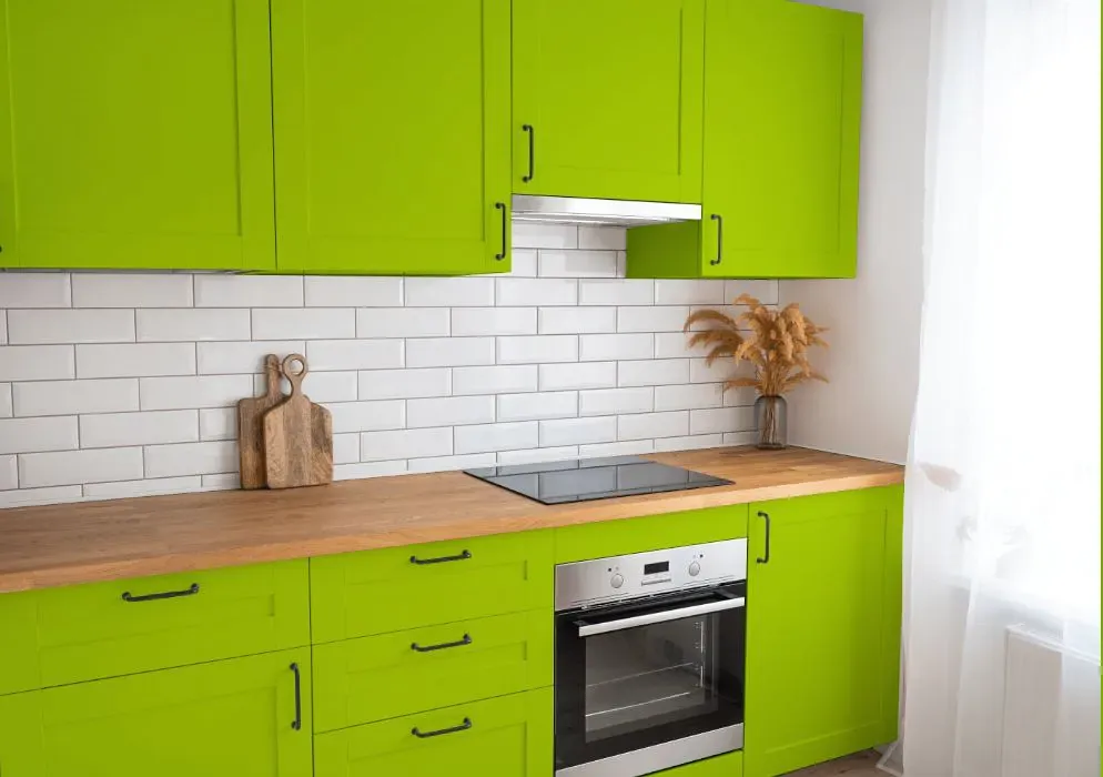 Benjamin Moore Margarita kitchen cabinets