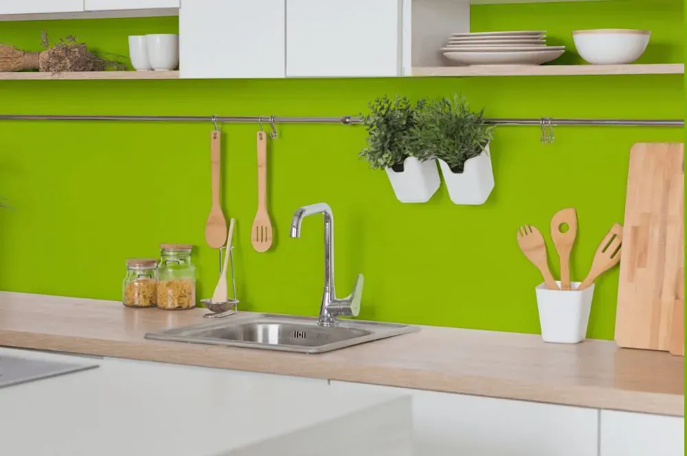 Benjamin Moore Margarita kitchen backsplash