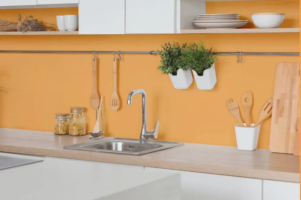 Benjamin Moore Marmalade kitchen backsplash