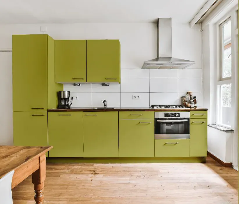 Benjamin Moore Martini Olive kitchen cabinets