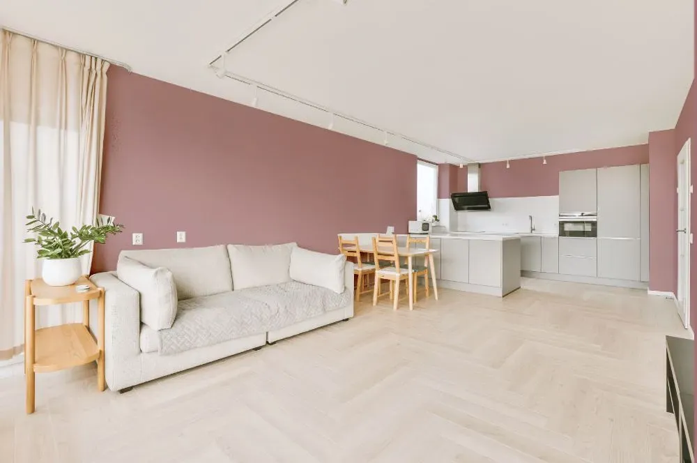 Benjamin Moore Mauve Mist living room interior