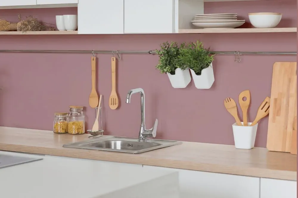 Benjamin Moore Mauve Mist kitchen backsplash