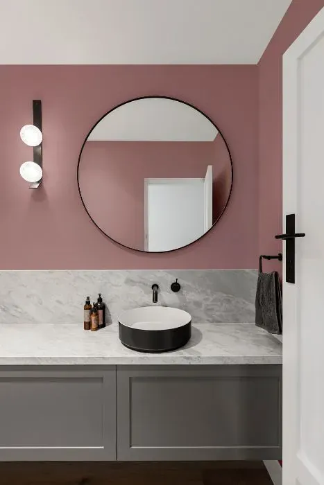 Benjamin Moore Mauve Mist minimalist bathroom