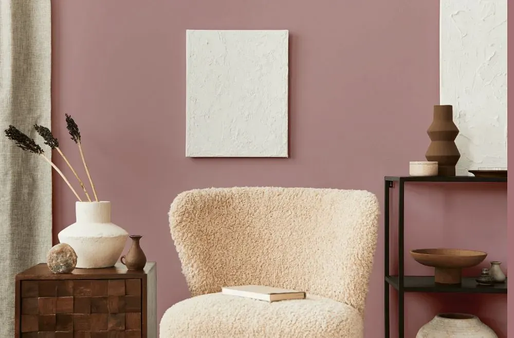 Benjamin Moore Mauve Mist living room interior