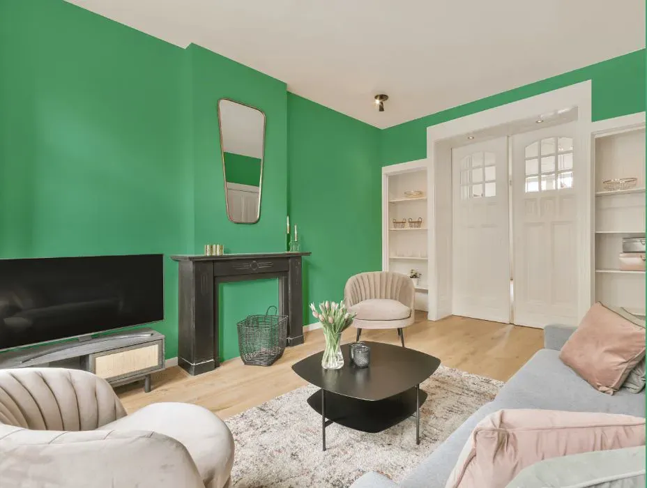 Benjamin Moore Meadowlands Green victorian house interior