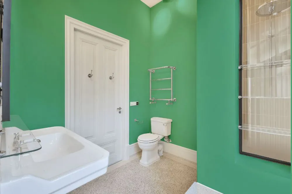 Benjamin Moore Meadowlands Green bathroom