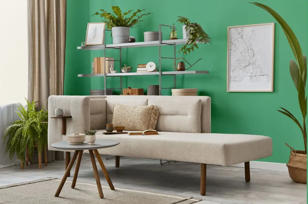 Benjamin Moore Meadowlands Green living room