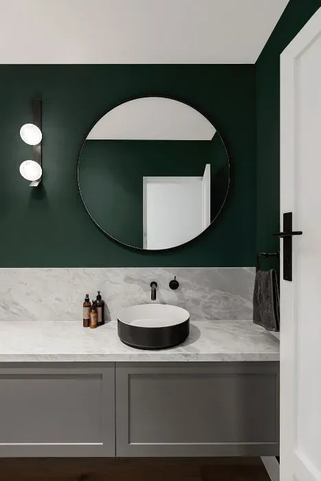 Benjamin Moore Mediterranean Teal minimalist bathroom