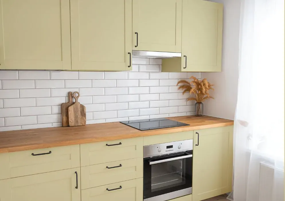 Benjamin Moore Mellowed Ivory kitchen cabinets
