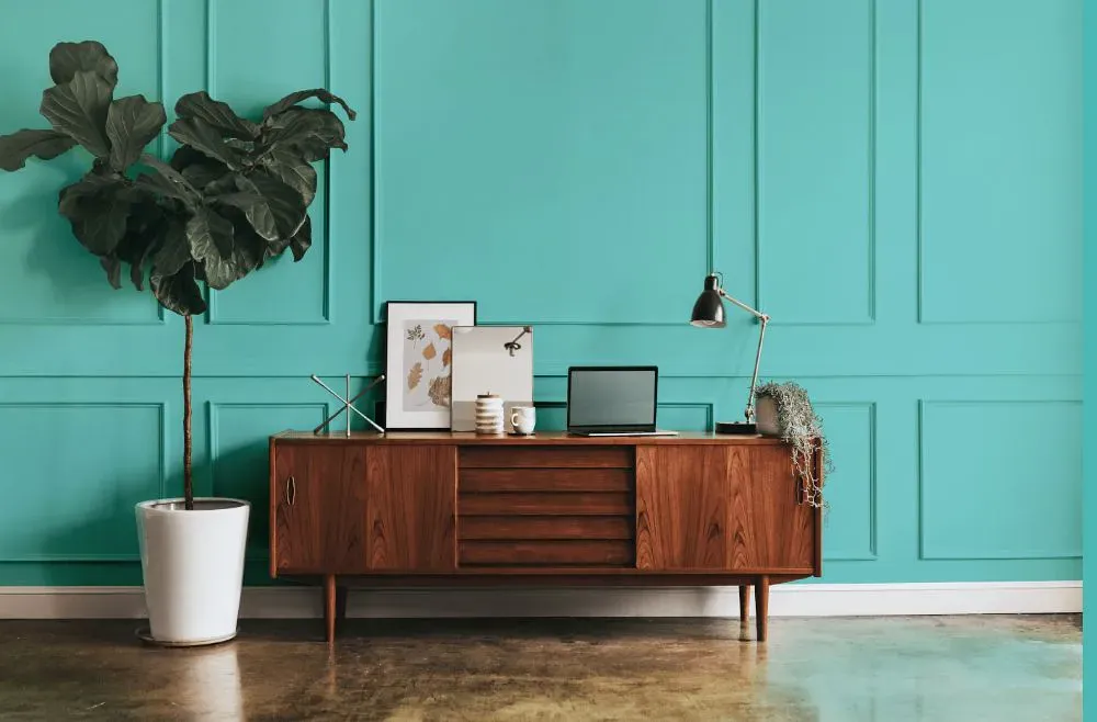 Benjamin Moore Mexicali Turquoise modern interior