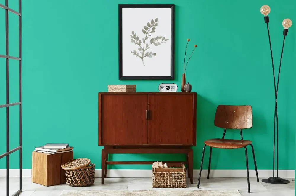 Benjamin Moore Miami Green japandi interior