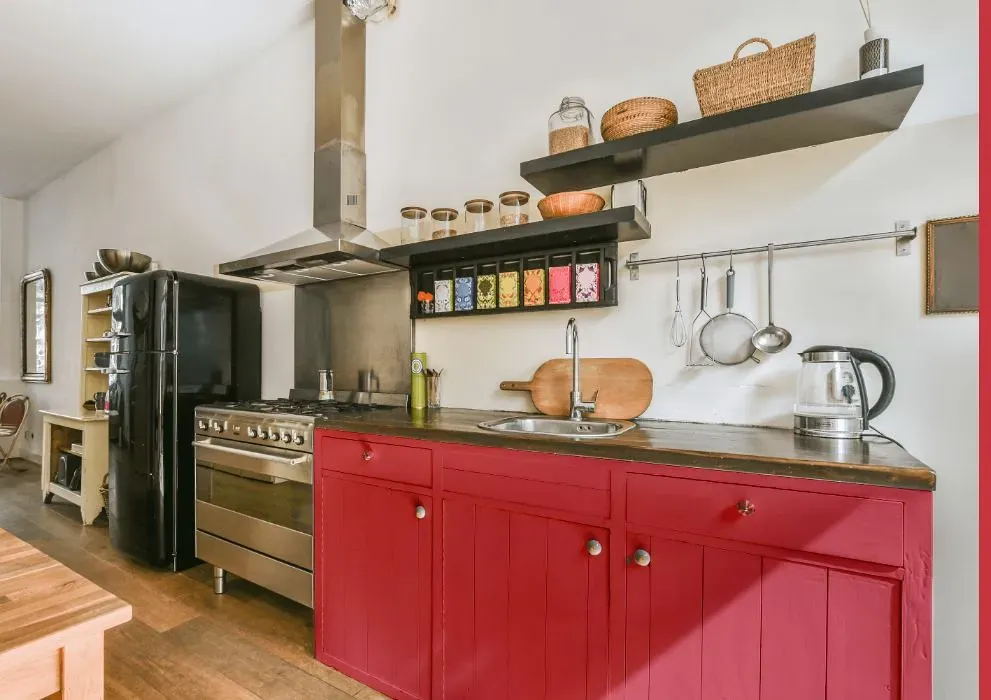 Benjamin Moore Milano Red kitchen cabinets