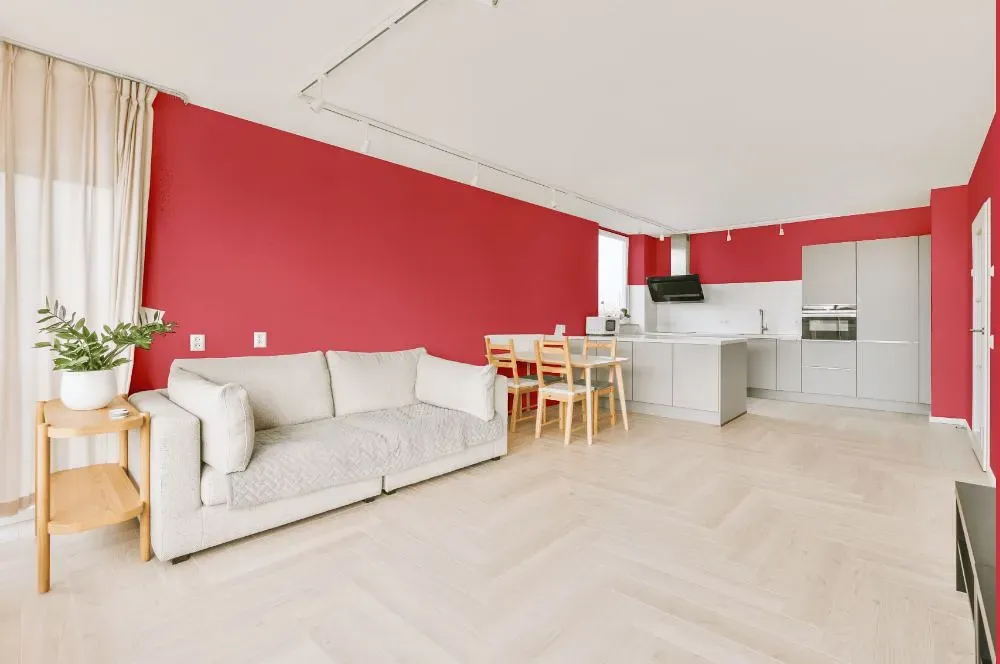 Benjamin Moore Milano Red living room interior