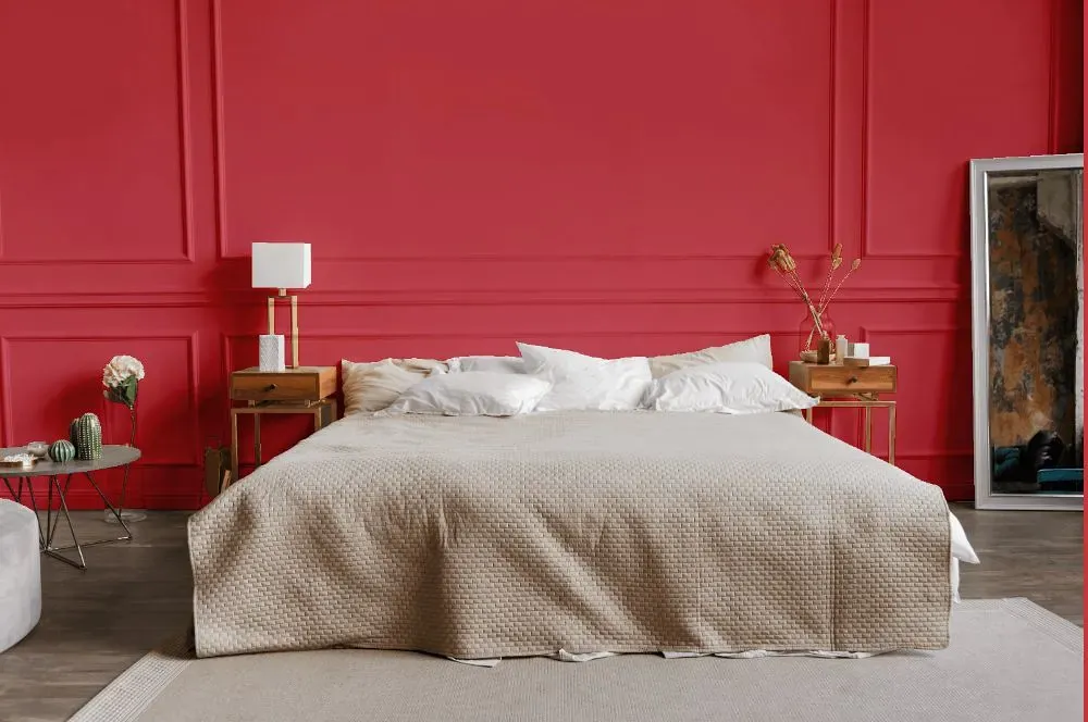 Benjamin Moore Milano Red bedroom