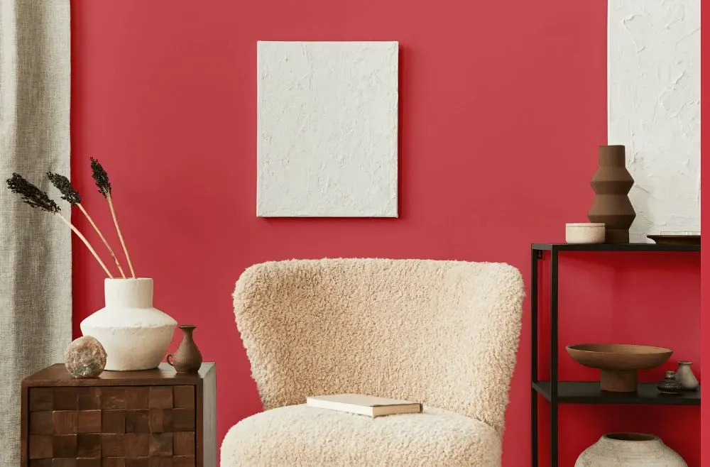 Benjamin Moore Milano Red living room interior