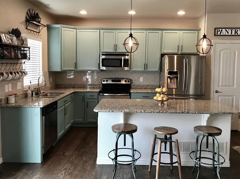 Mill Springs Blue Kitchen Cabinets