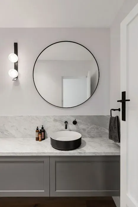 Benjamin Moore Mirage White minimalist bathroom