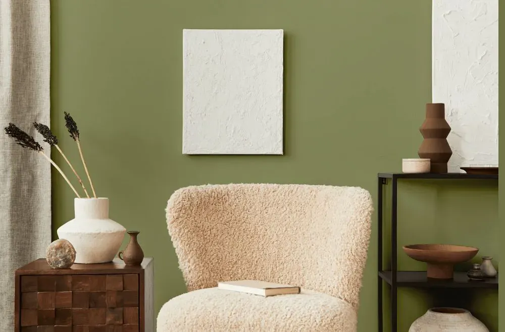 Benjamin Moore Misted Fern living room interior