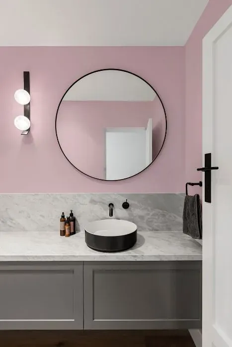 Benjamin Moore Misty Rose minimalist bathroom