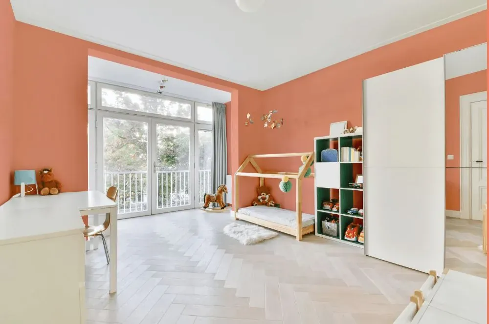 Benjamin Moore Monticello Peach kidsroom interior, children's room