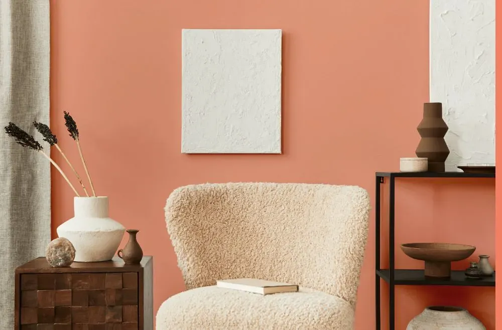 Benjamin Moore Monticello Peach living room interior