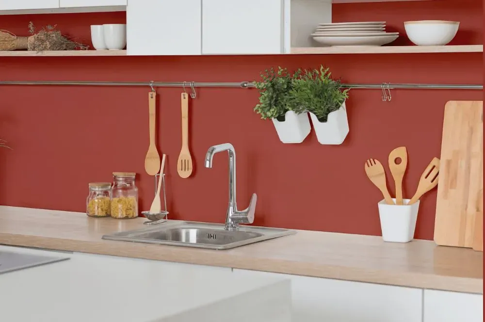 Benjamin Moore Moroccan Spice kitchen backsplash