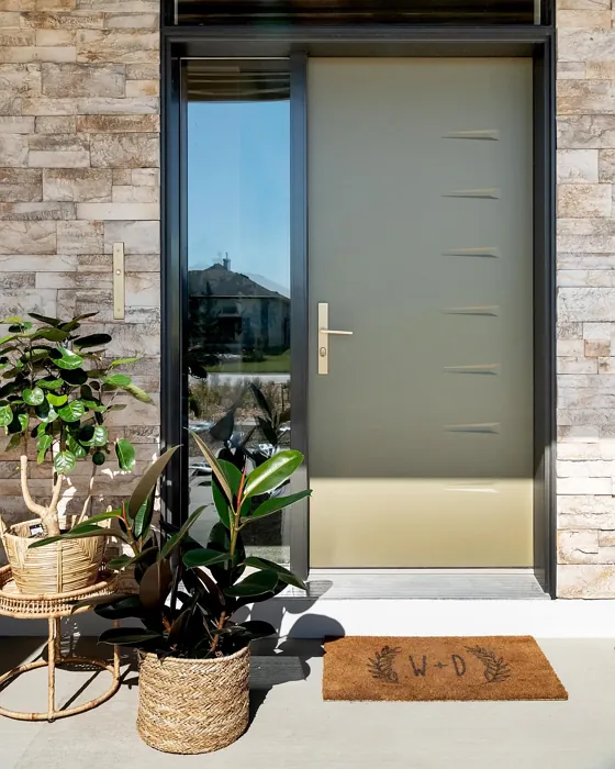 Benjamin Moore Mountain Moss front door 