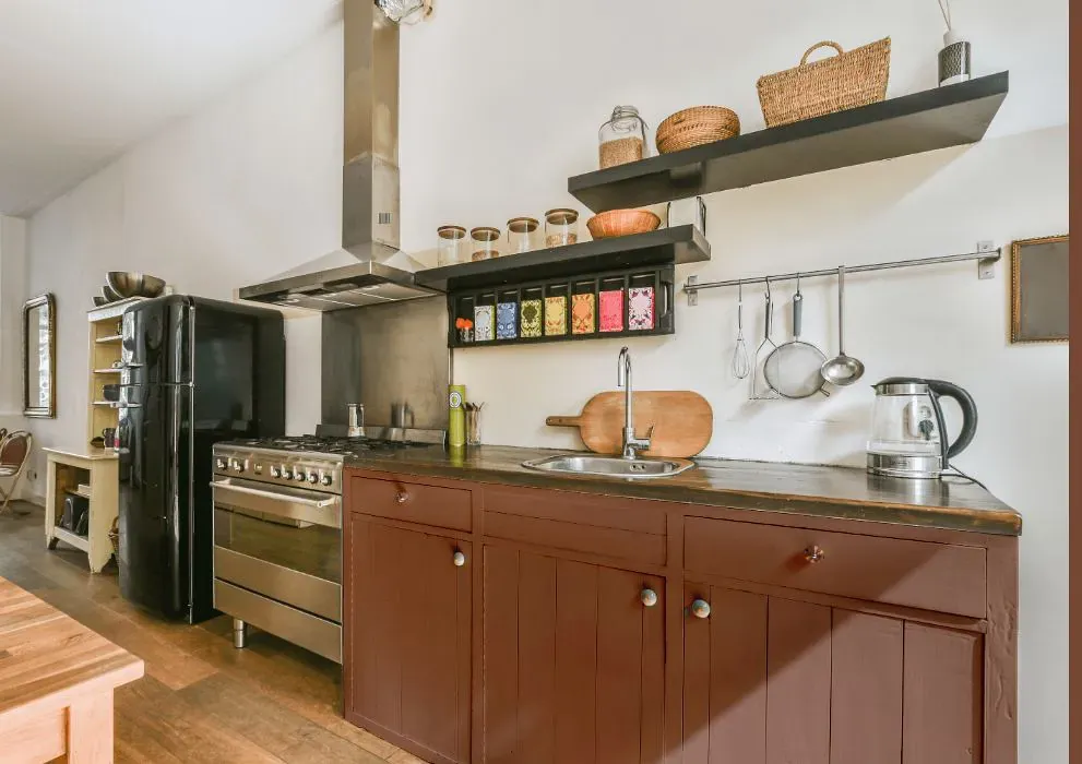 Benjamin Moore Mountain Retreat kitchen cabinets