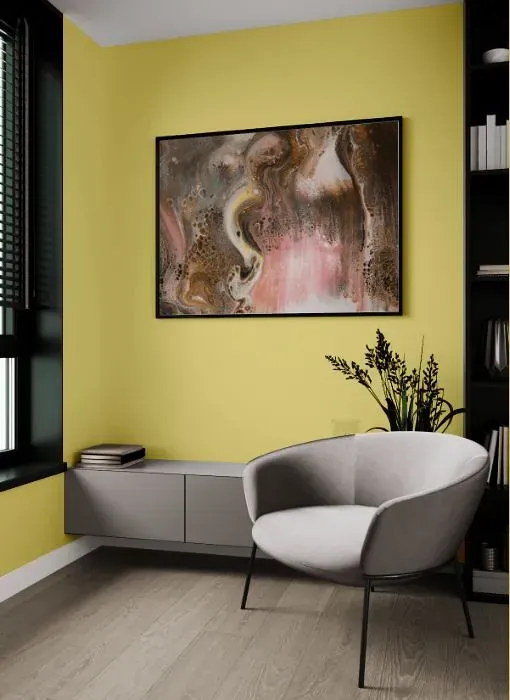 Benjamin Moore Mulholland Yellow living room