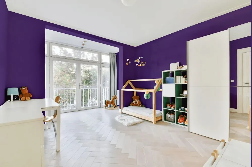 Benjamin Moore Mystical Grape kidsroom interior, children's room