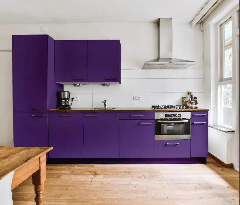 Benjamin Moore Mystical Grape kitchen cabinets