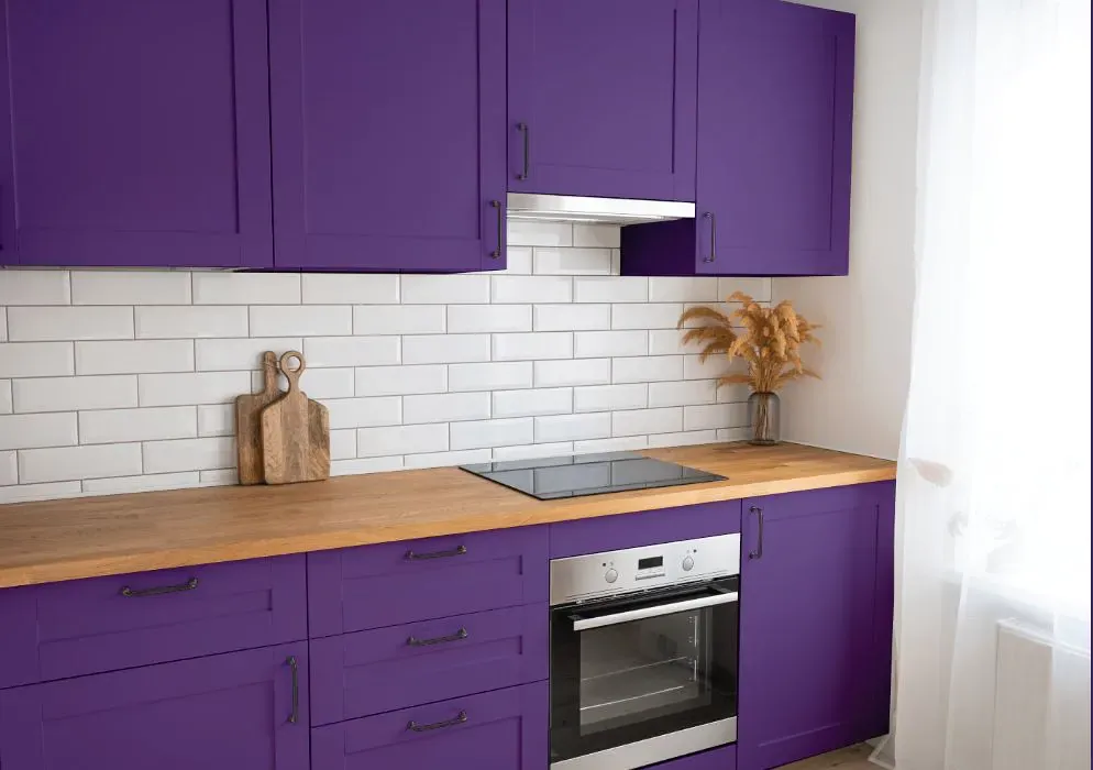 Benjamin Moore Mystical Grape kitchen cabinets