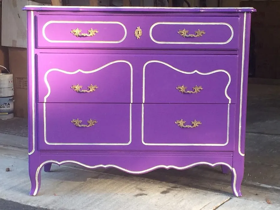 Benjamin Moore Mystical Grape painted dresser review