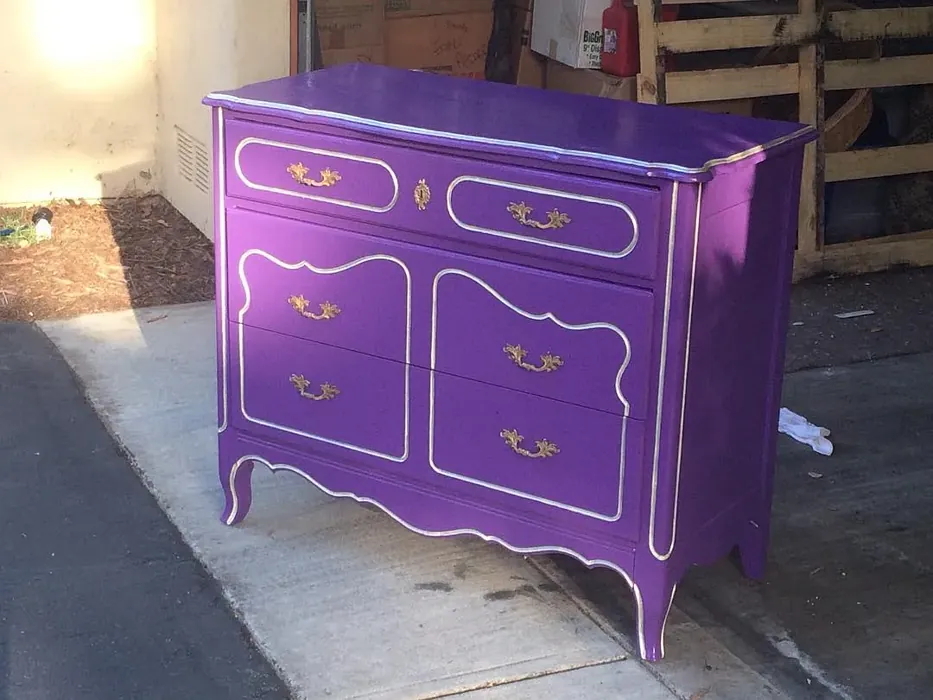 Benjamin Moore Mystical Grape painted furniture 