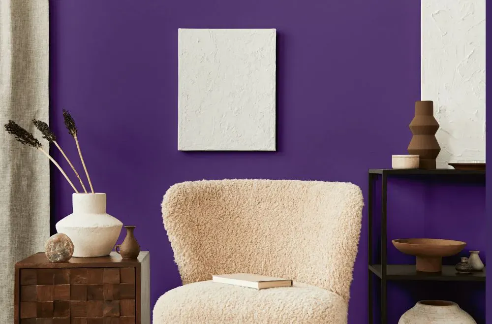 Benjamin Moore Mystical Grape living room interior