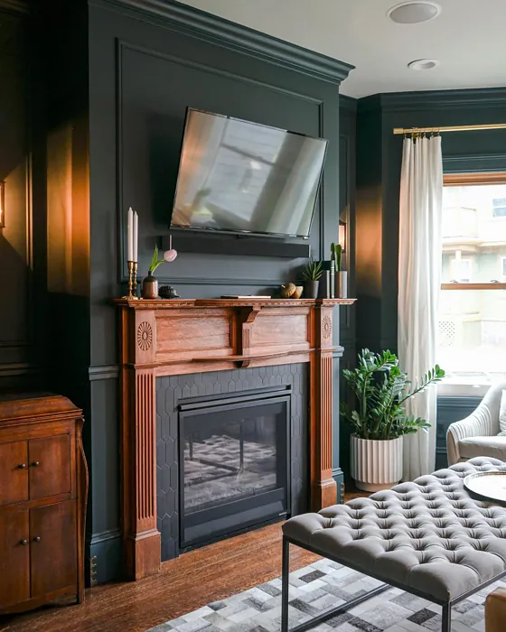 Bm Narragansett Green Living Room Fireplace