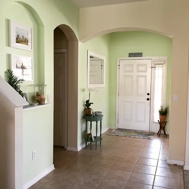 Benjamin Moore Neon Celery hallway paint