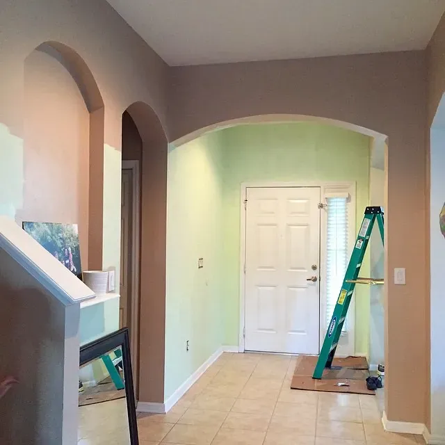 Benjamin Moore Neon Celery hallway paint review