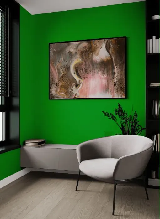 Benjamin Moore Neon Green living room