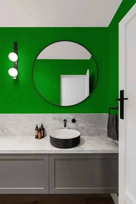 Benjamin Moore Neon Green minimalist bathroom
