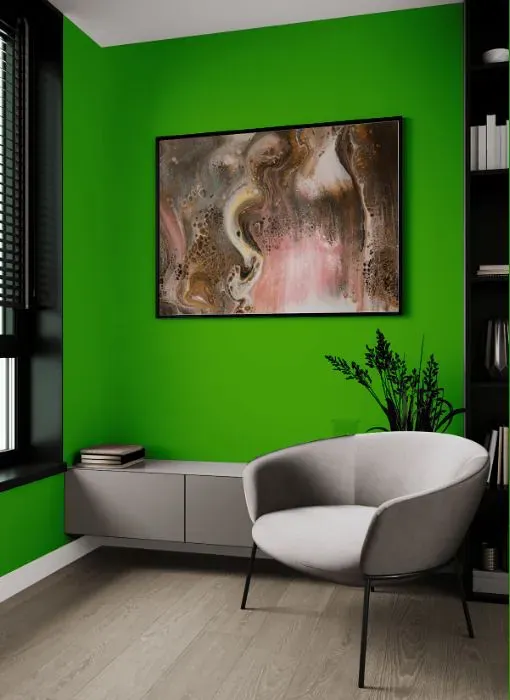 Benjamin Moore Neon Lime living room